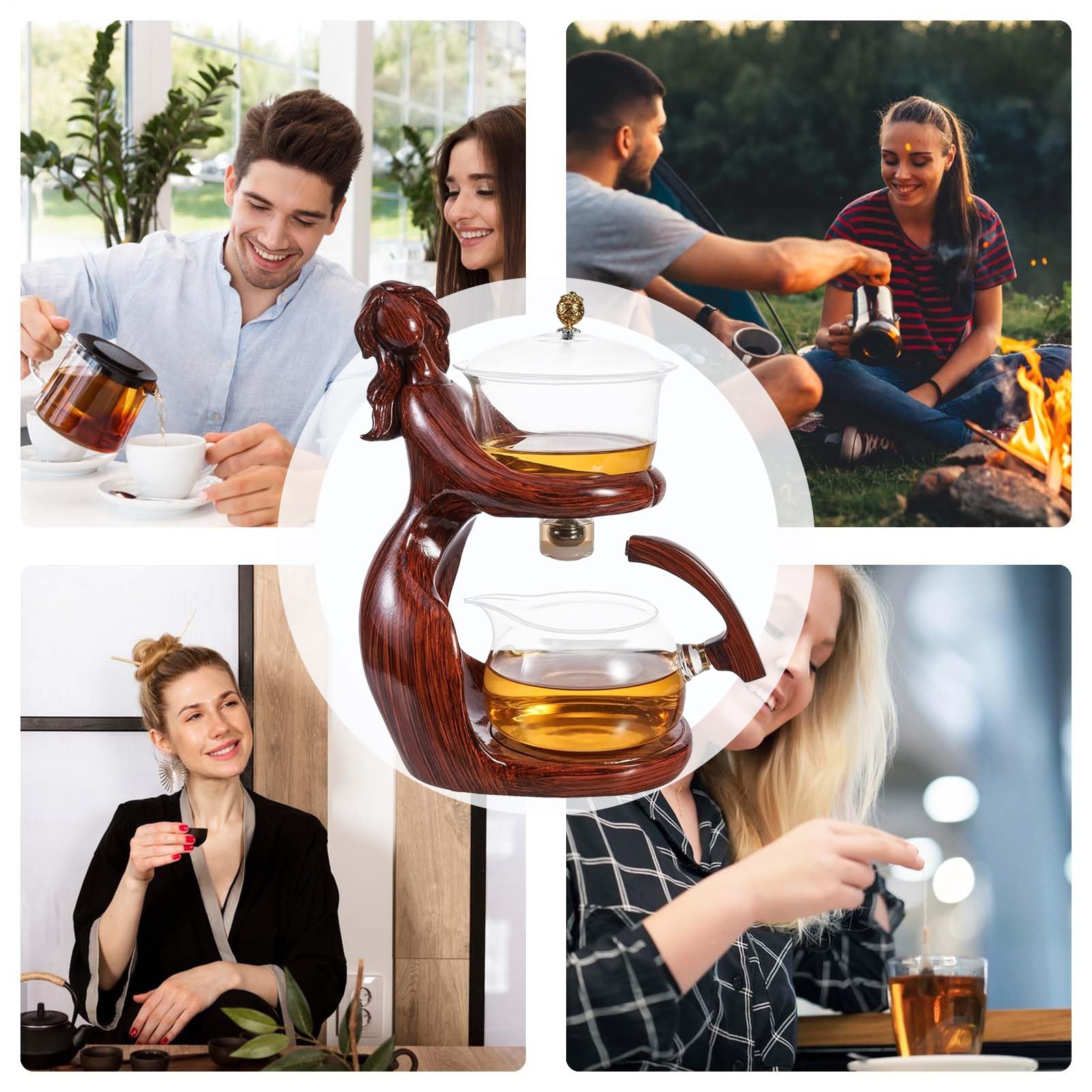 Teiera in per Infusione di Tè Profumato Coperchio Con Ad Infusione D'Acqua | Set Da Tè Completo Adulti Tè In Foglie Sfuse Bollitore Infusione Cucina Tavolo
