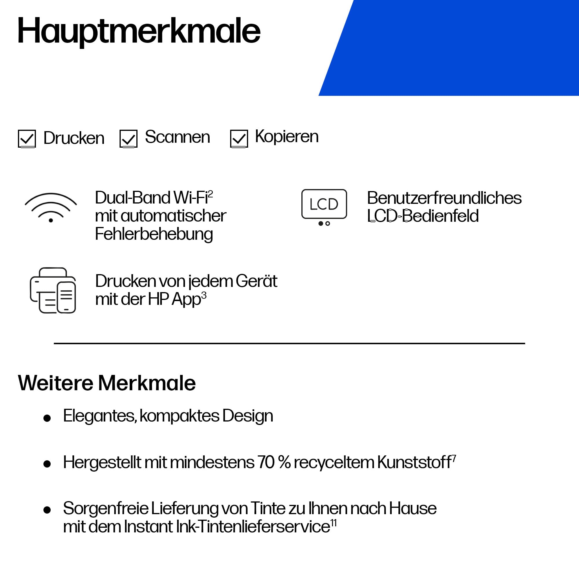 HP DeskJet 2920 Multifunktionsdrucker, Drucker, Scanner, Kopierer, WLAN, USB 2.0
