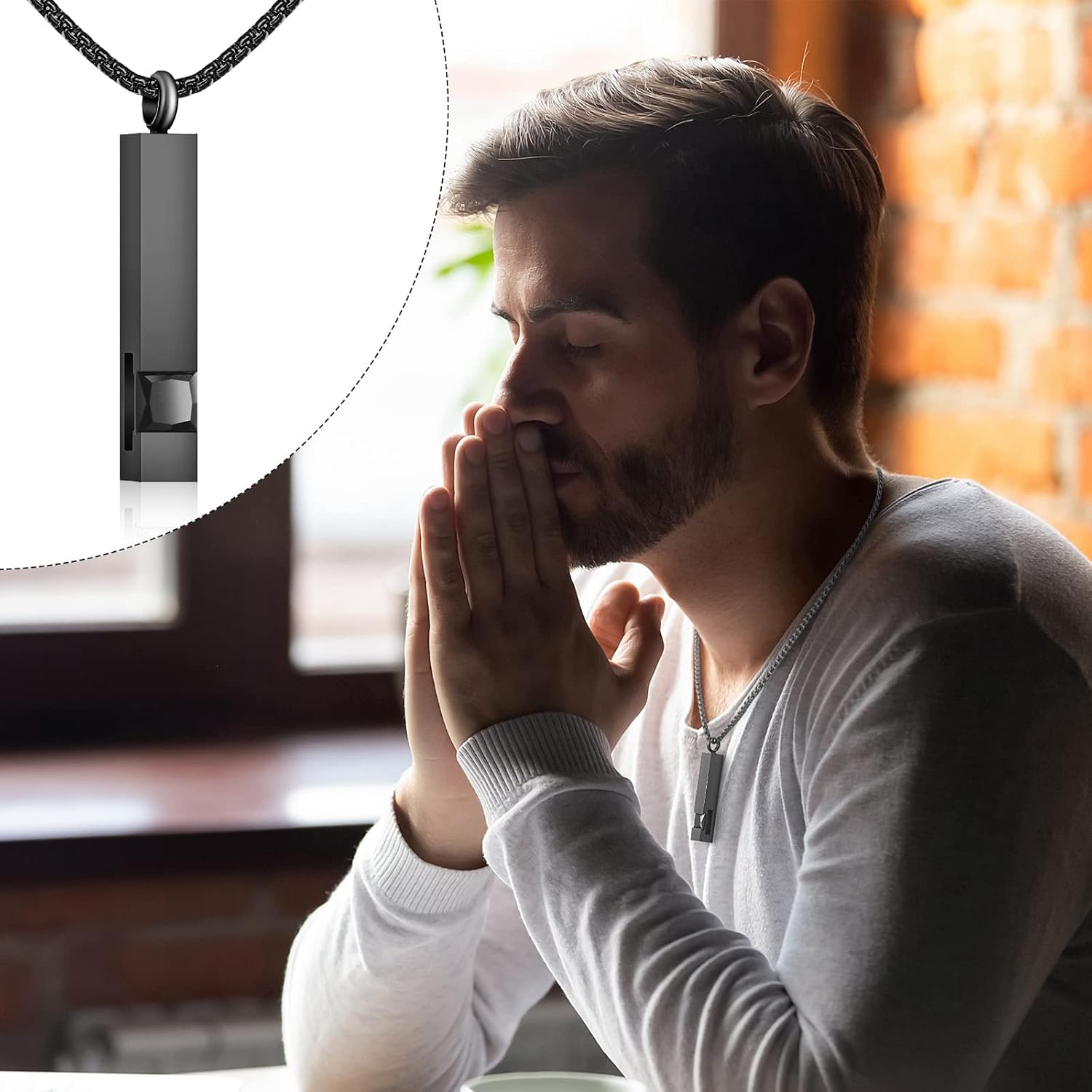 Sureio Urn Necklace for Men Women Bar Urn Necklace for Ashes Stainless Steel Mom Memorial Cremation Jewelry Pendant Keepsake - Image 6