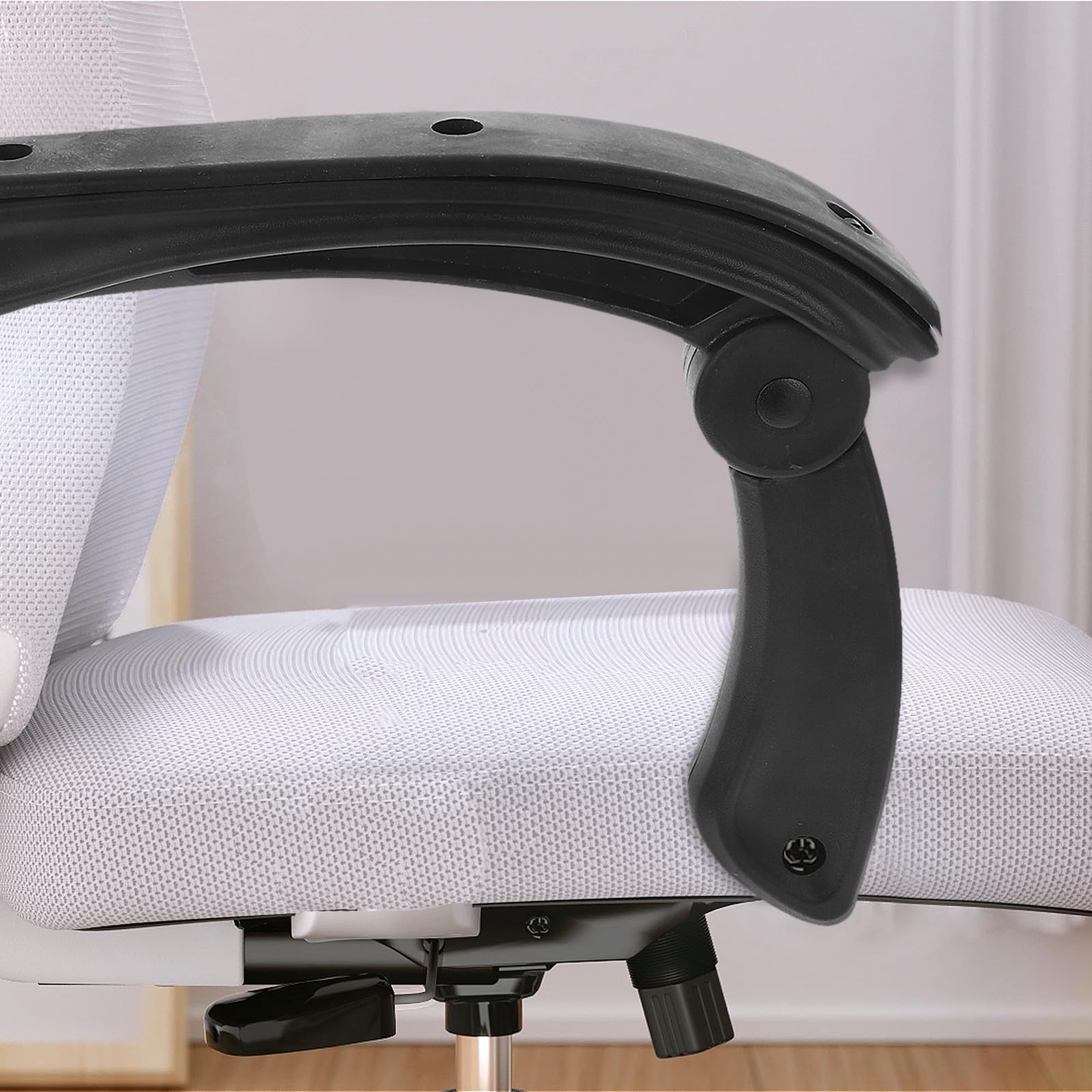 2 Reposabrazos Ergonómicos para Silla de Oficina y Computadora, Diseño Resistente al Desgaste, Material Plástico Negro para Uso en Oficina y Hogar