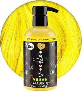 MOEHAIR Semi-Permanent Hair Color | Yellow Hair Dye 8 Oz | No Ammonia, Sulfate or Paraben | Easy-to-use & Apply at Home | Vegan & Cruelty-Free | Voodoo Sunny Hair Color | Neon Yellow Hair Dye