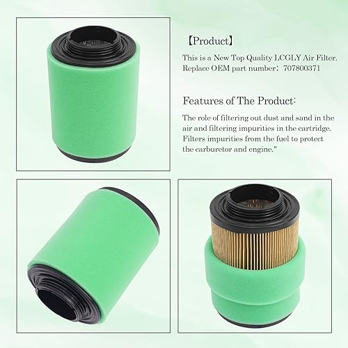 Miniatura 5 de Filtro de aire 707800371 compatible con Can-Am OutlanderOutlander L Max 450 500 570 650 800R 1000R Renegade 500 570 850 800R 4×4 6×6 2012-2018