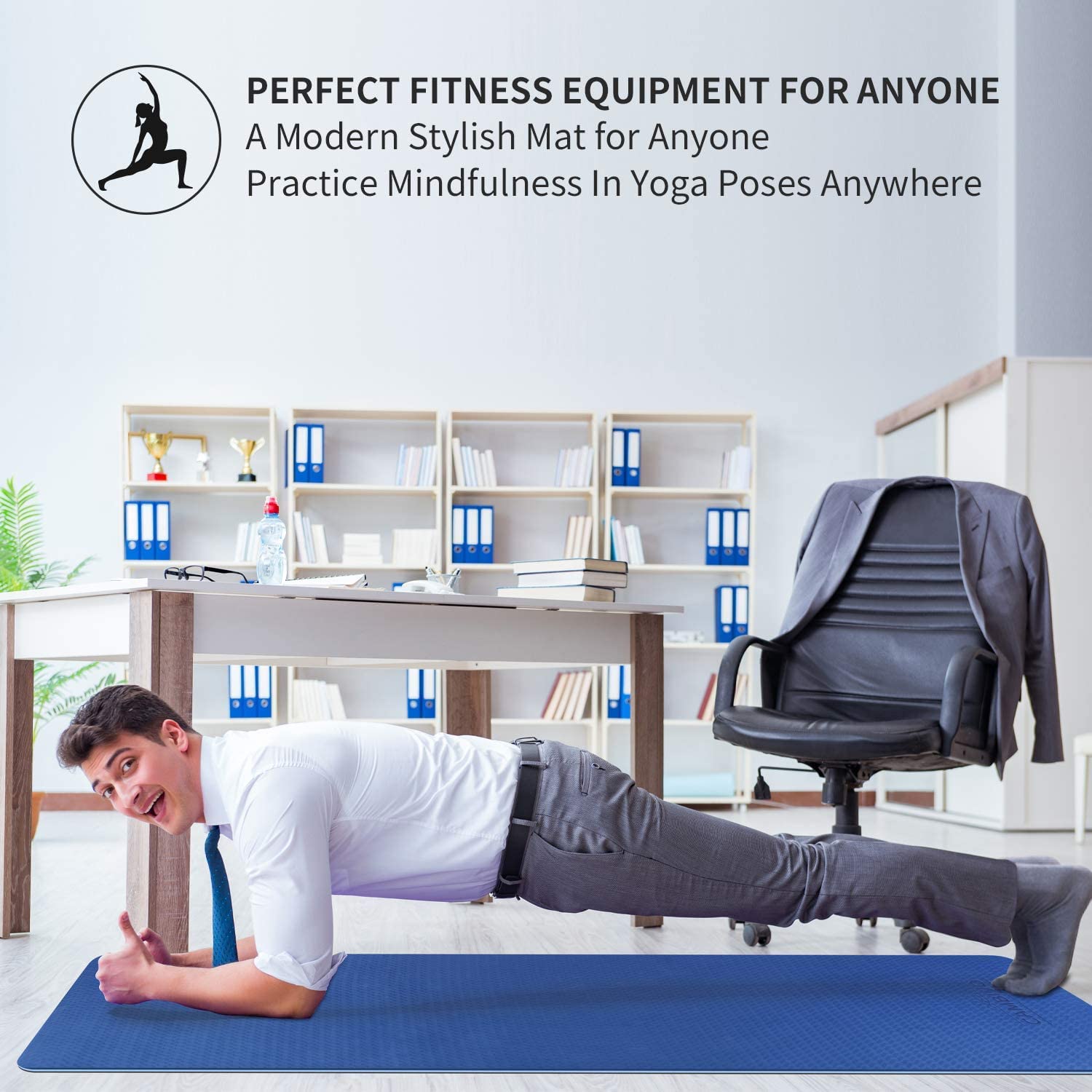 CAMBIVO XXL Yogamatte 213 x 81 cm, 6mm dick, rutschfest und gelenkschonend, extra lange TPE Fitnessmatte für große Menschen, Yoga, Pilates, Gymnastik, Bodentraining und Home Workout