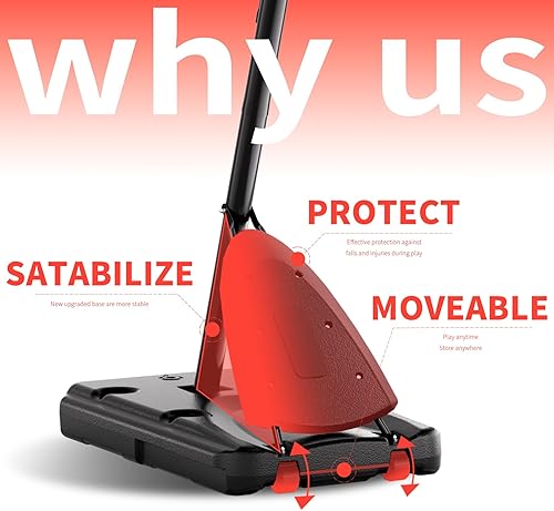 Miniatura 3 de Aro de baloncesto para exteriores, sistema de baloncesto portátil, aro de baloncesto ajustable de regulación continua de 10 pies para interiores y