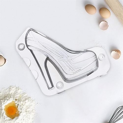 Miniatura 4 de Comkit - Molde para zapatos de tacón alto de plástico 3D para fondant chocolate, azúcar, boda, cumpleaños, decoración de tartas, 7.5 x 7.1 x 2.4in,