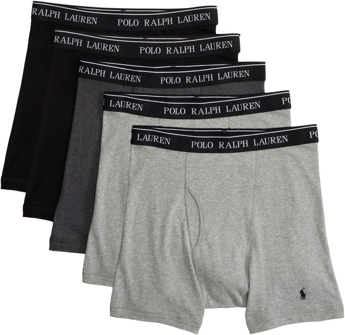 Polo Ralph Lauren Calzoncillos tipo bóxer de algodón de ajuste clásico para hombre, paquete de 5