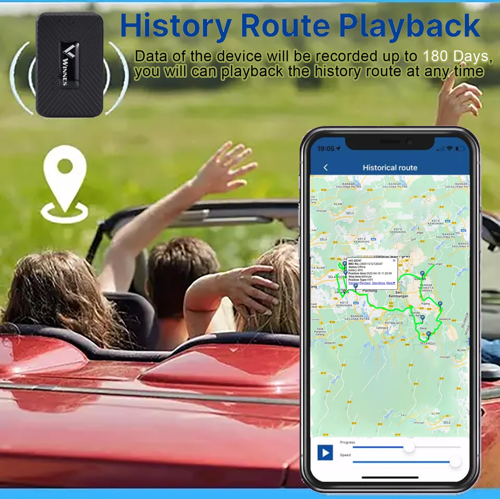 Micro Localizzatore GPS Spia con Microfono Mini GPS Tracker per Auto Bambini Anziani Portatile Mini Localizzatore con APP Senza Abbonamento IP65 Impermeabile Magnete Integrato in Tempo Reale