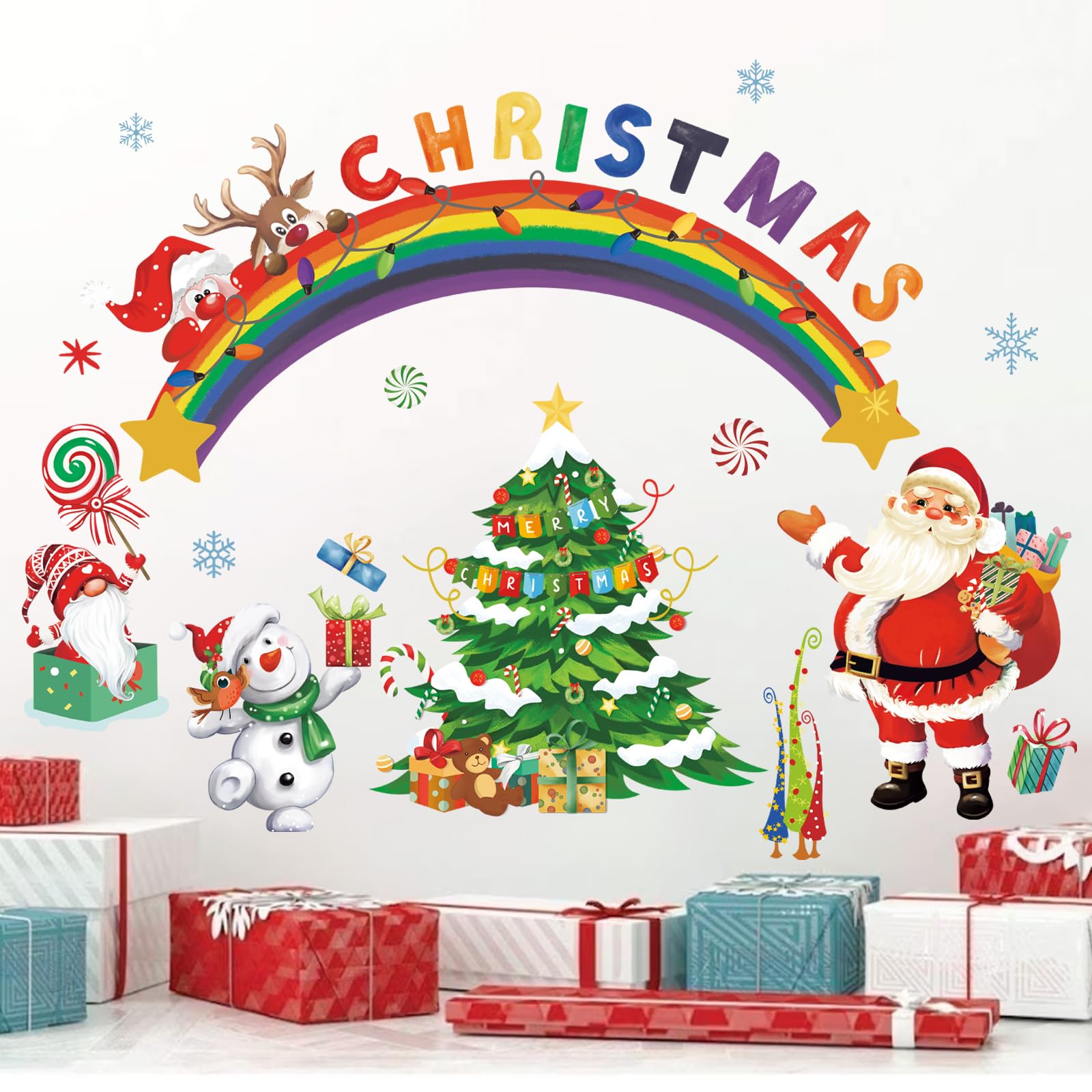 Autocollants De Noël Amovibles Pour Fenêtres - 2 Feuilles 35x50 Cm Avec Motif Sapin - Décor Réutilisable - 8