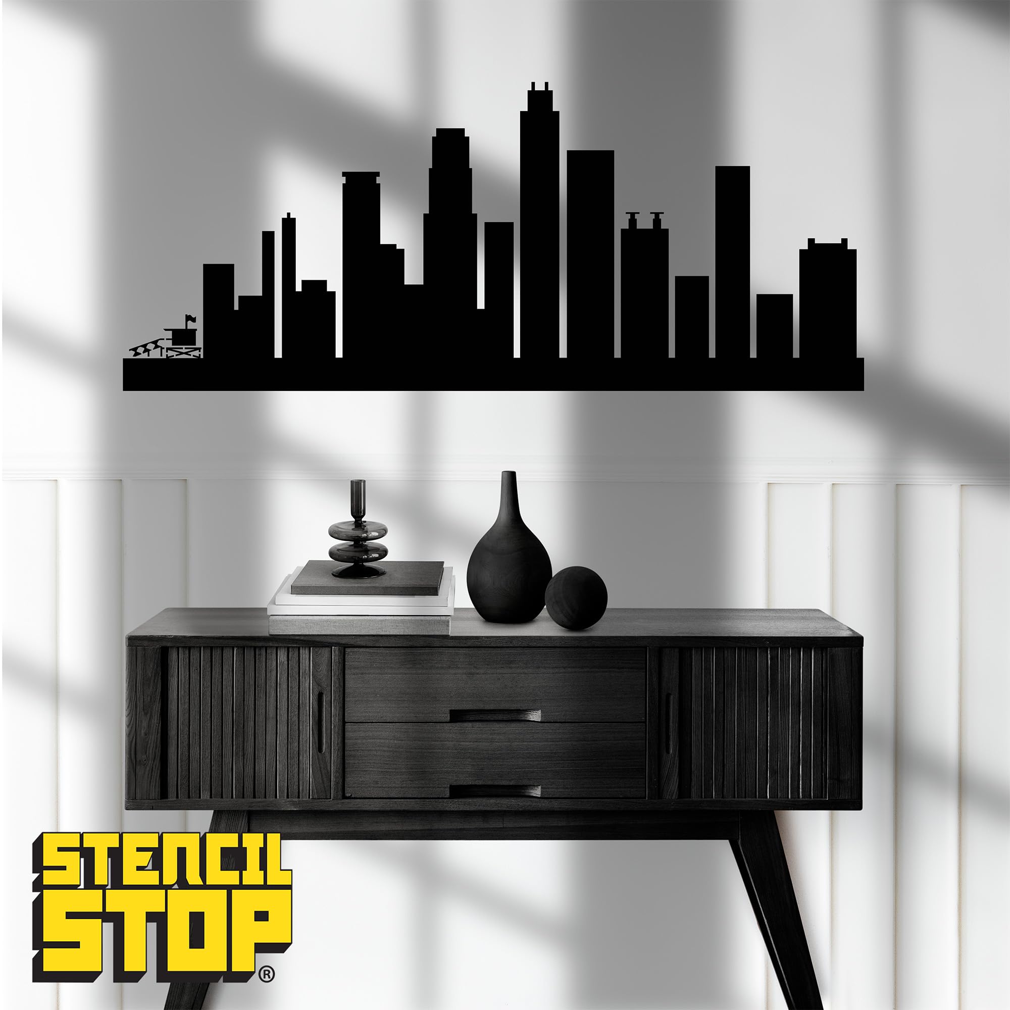 Amazon.com : Stencil Stop Los Angeles Skyline Stencil - Reusable 