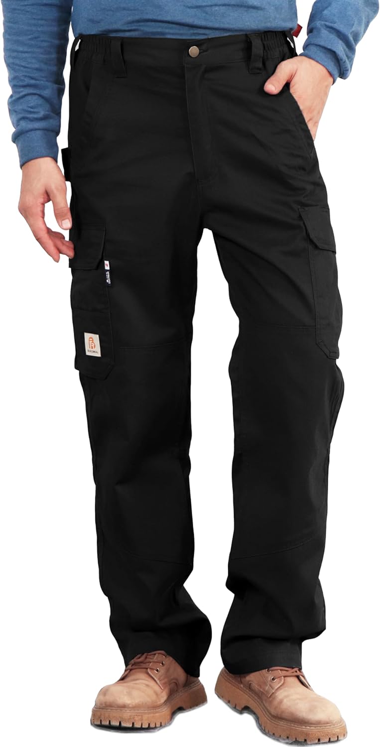 BOCOMAL FR Pants for Men Utility Cargo Pockets Flame Resistant/Fire Retardant Carpenter Water Oil Repellent Finish - Image 2