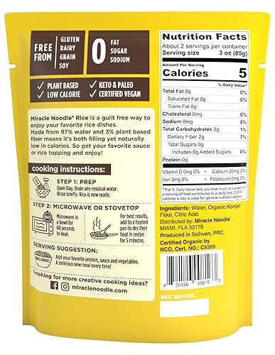 Miniatura 2 de Miracle Noodle Ready To Eat - Arroz milagroso, a base de plantas, sin gluten, arroz Shirataki, apto para dieta keto y paleo, 7 onzas (paquete de 6)