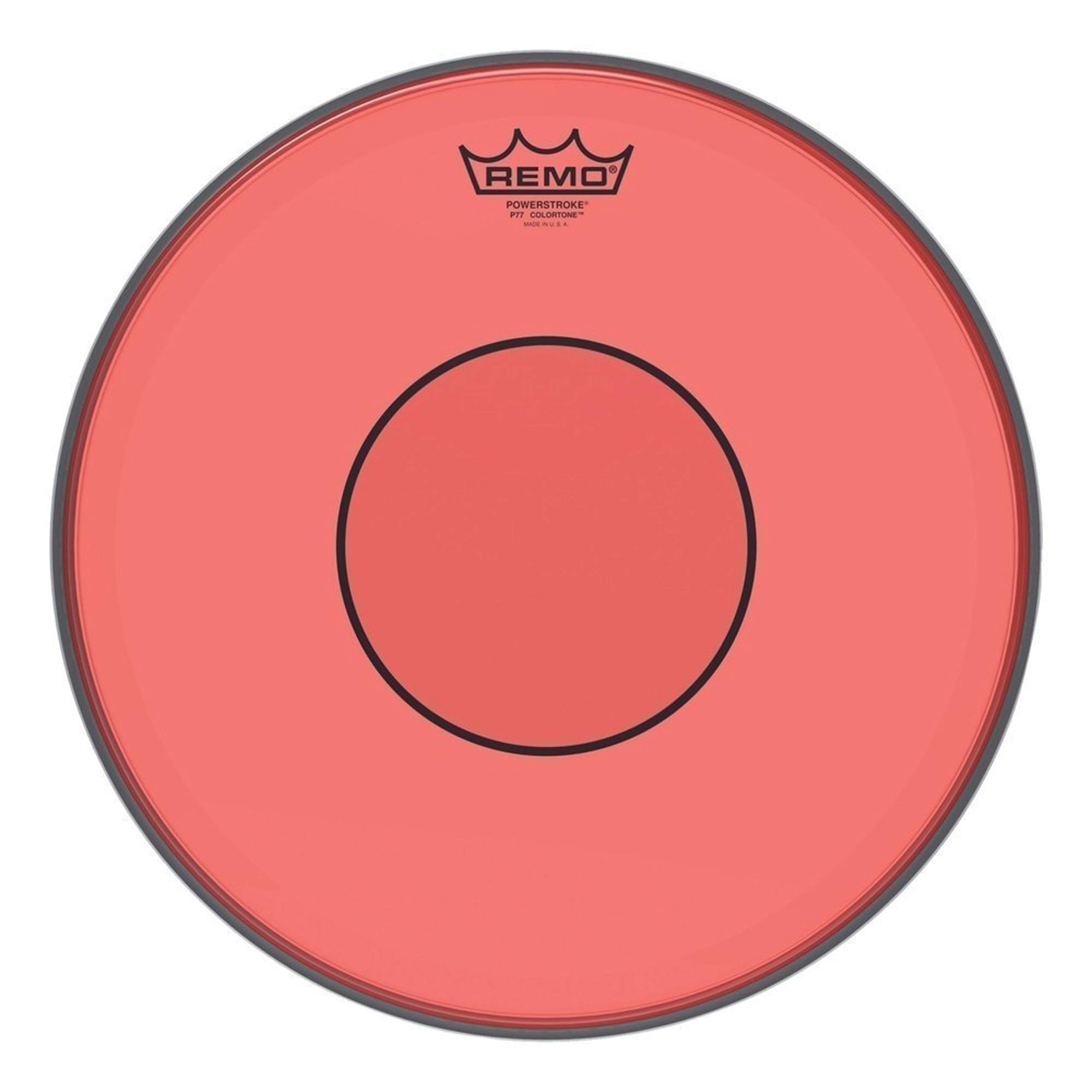 Remo Drumhead Colortone Powerstroke 77 Clear – Red – 14" – P7-0314-CT-RD