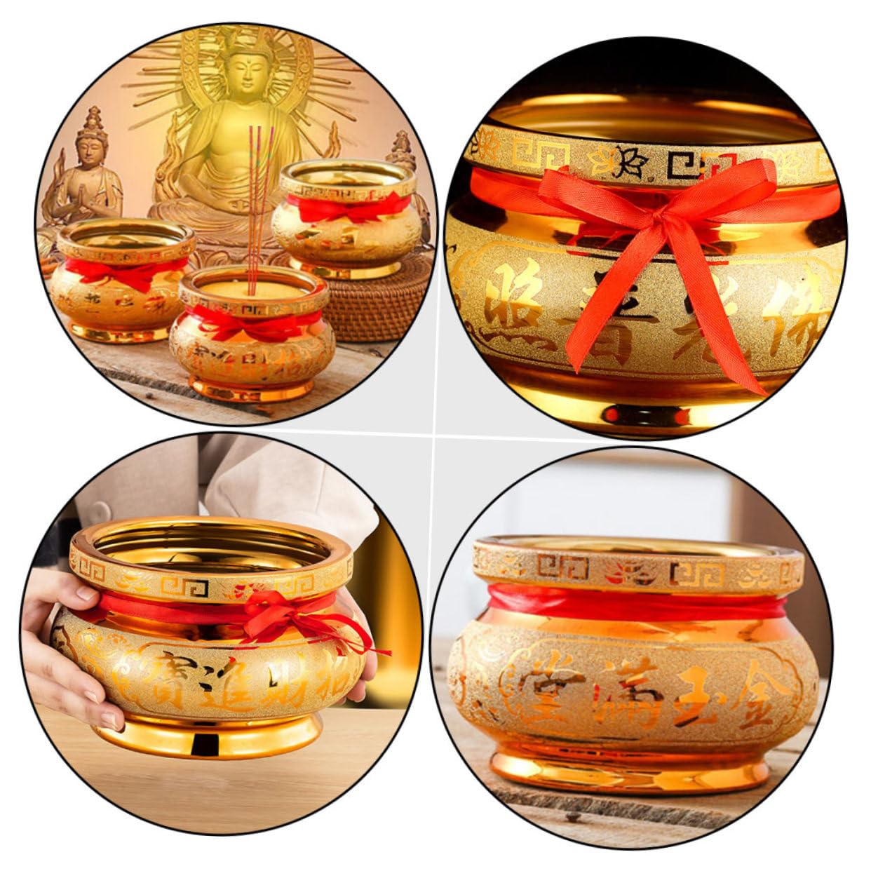 TOPBATHY Buddhistisches Keramik Räuchergefäß mit Opferbecken Dekoration für Zuhause und Shop