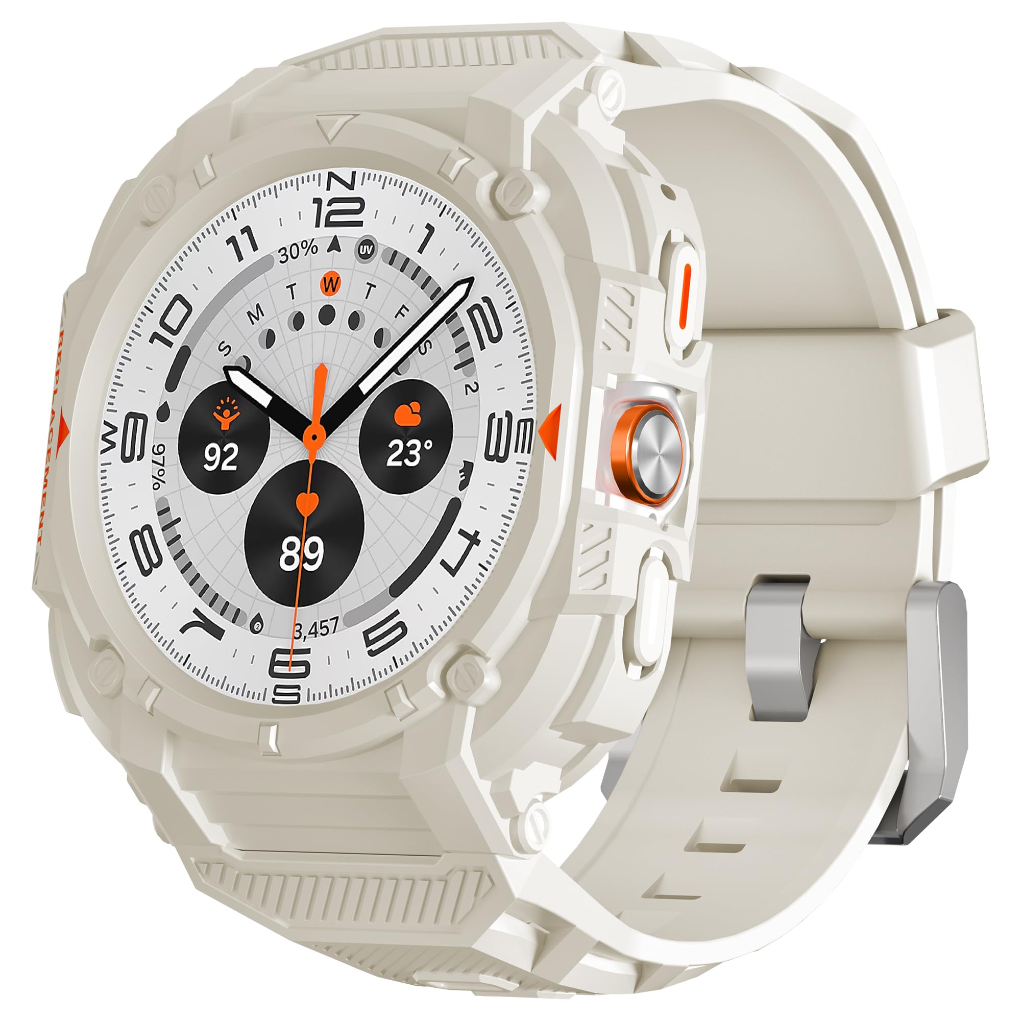 Suoman for Samsung Galaxy Watch 7/8 Ultra 47mm (2024/2025) Case with Band, [No Tempered Glass] Rugged+ All-Round TPE Matte Protective Cover Bumper