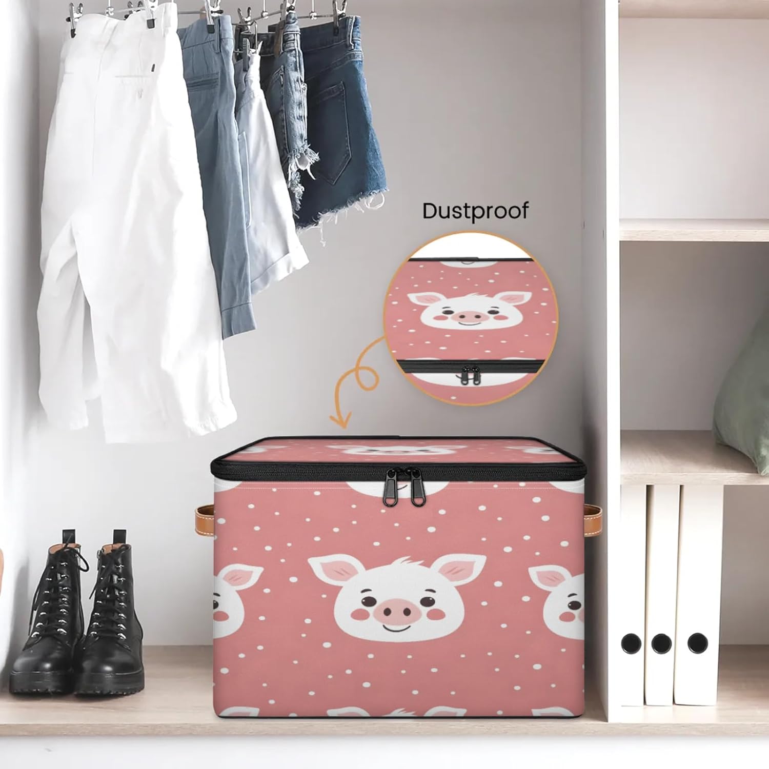 2-Pack Storage bins with lids - 26 quart organizer bins - Collapsible fabric storage bins with sturdy handles and double zipper tops - Versatile for home, toys, dorm rooms