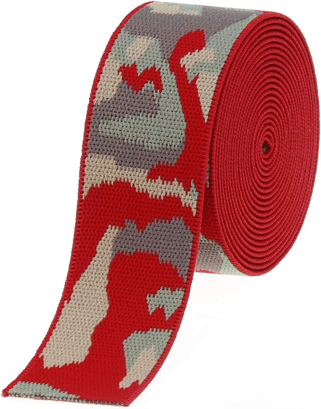 COTOWIN 1.5-inch Wide Camouflage Elastic,Double Face Plush Soft Comfortable Sewing Elastic Band - 3 Yards (Green, 1.5")