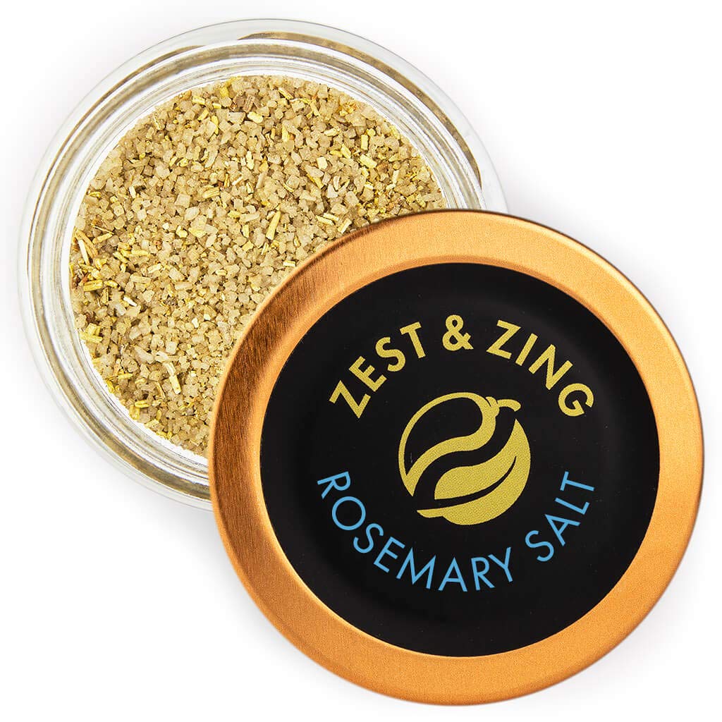 Zest & Zing Rosemary Salt, 45g - Premium Salts Fresher, Convenient, Stackable Spice Jars.