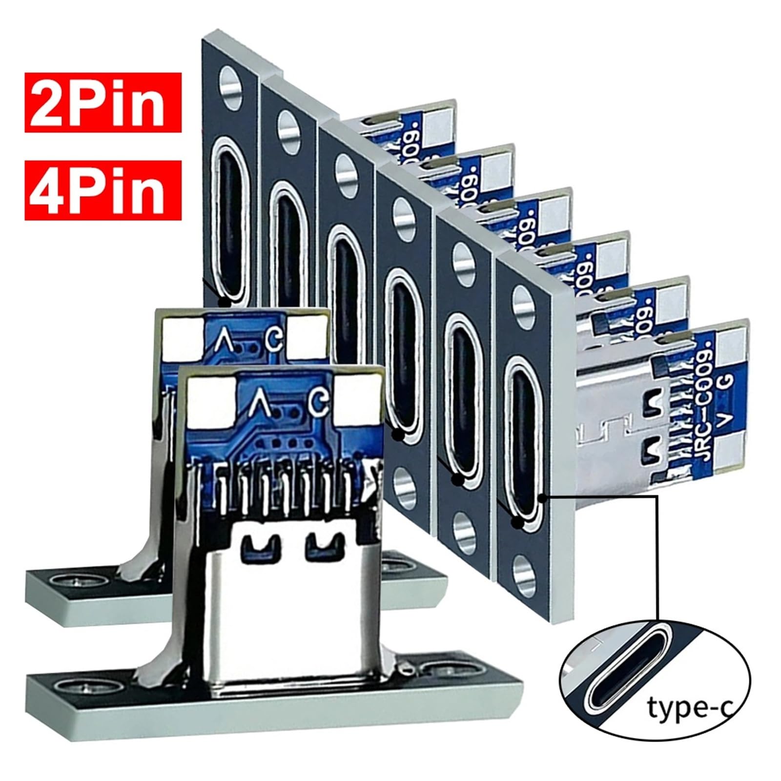 USB-C 3.1 Fix-Plate Jack 2/4Pin Data/Charge 5-20 szt. (20 szt., 2 piny)