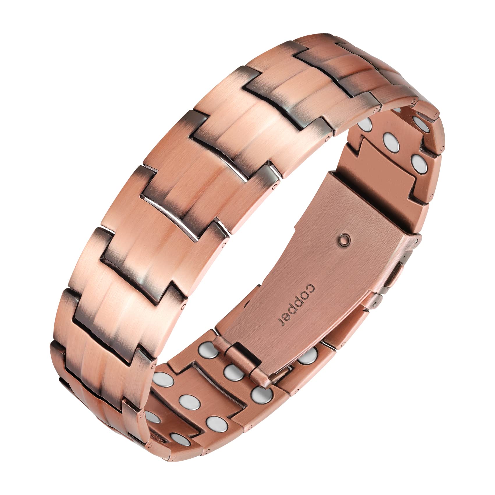 Jeracol Bracelet magnétique pour homme avec aimants de 3500 gauss, outil de retrait de maillons et coffret cadeau