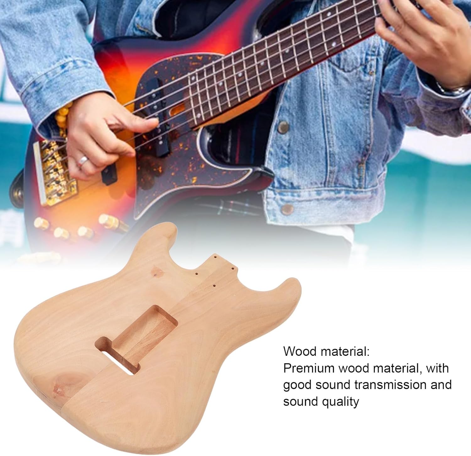 Unfinished Electric Guitar Body Blank - DIY Replacement Wooden Barrel for Electric Guitar Building, Custom Paint & Professional Upgrade (GSB09)