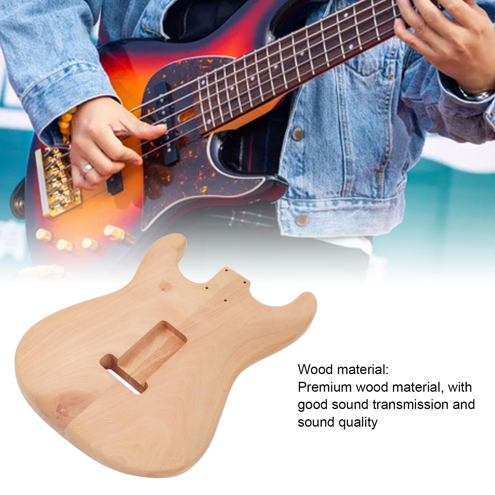 Barre per chitarra elettrica incompiuta, mogano fai da te professionale Blank Chitarra elettrica Sostituzione del corpo per musicisti professionisti o chitarrista esperto (GSB09)