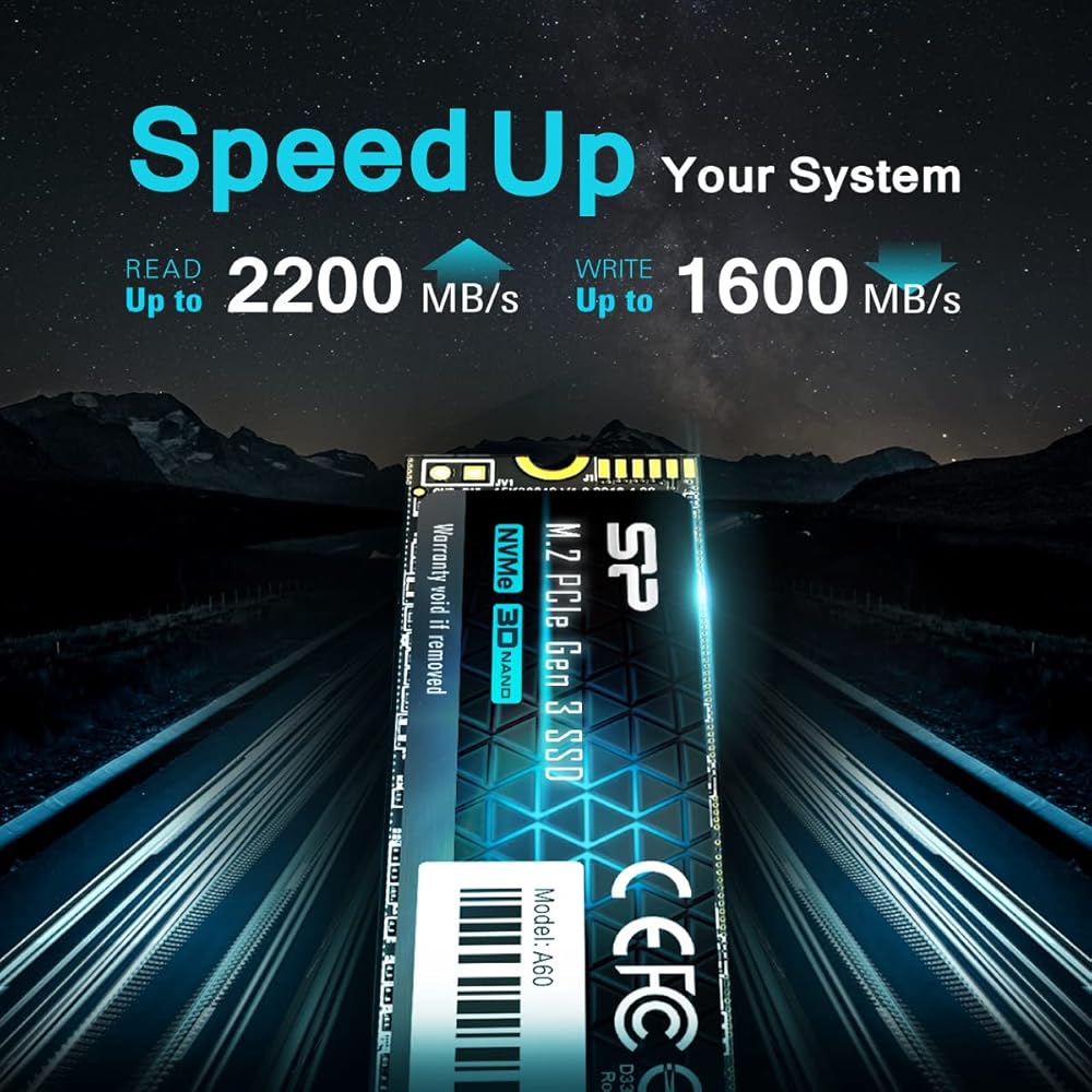 Silicon Power 1TB PCIe Gen3 x4 NVMe M.2-2280 Internal Solid State Drive thumbnail 2