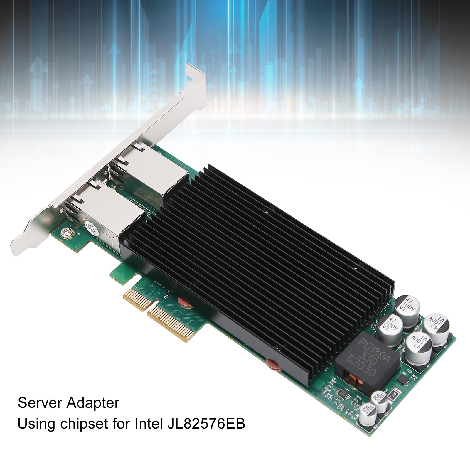 Denash Adattatore di Server Ethernet PCI - E X4 JL82576EB Chipset Gigabit Server Adapter Supports Transmission 1 Gbps per gli Appassionati di Rete, 100% Nuovo