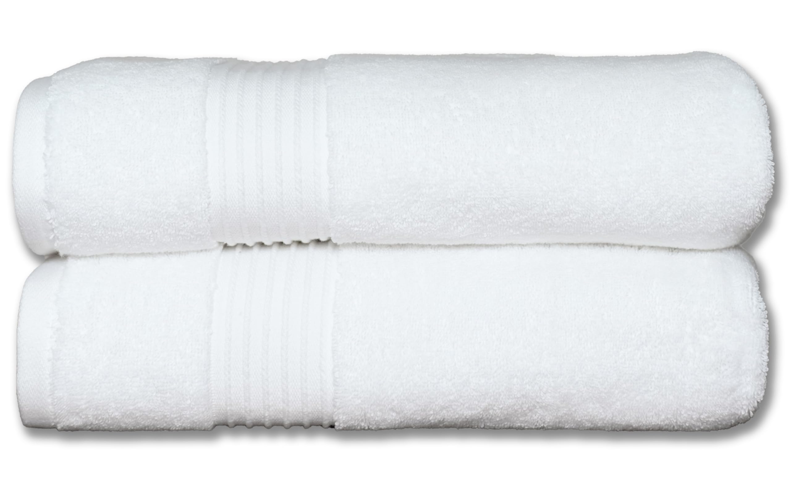 Milara Turkish Super-Plush Bath Towels Set 2-Piece | Premium Cotton Bath Towel Set Absorbent, Durable with Hanging Loops | White Color Turkish Bath Towels, (27 x 54 Inches)