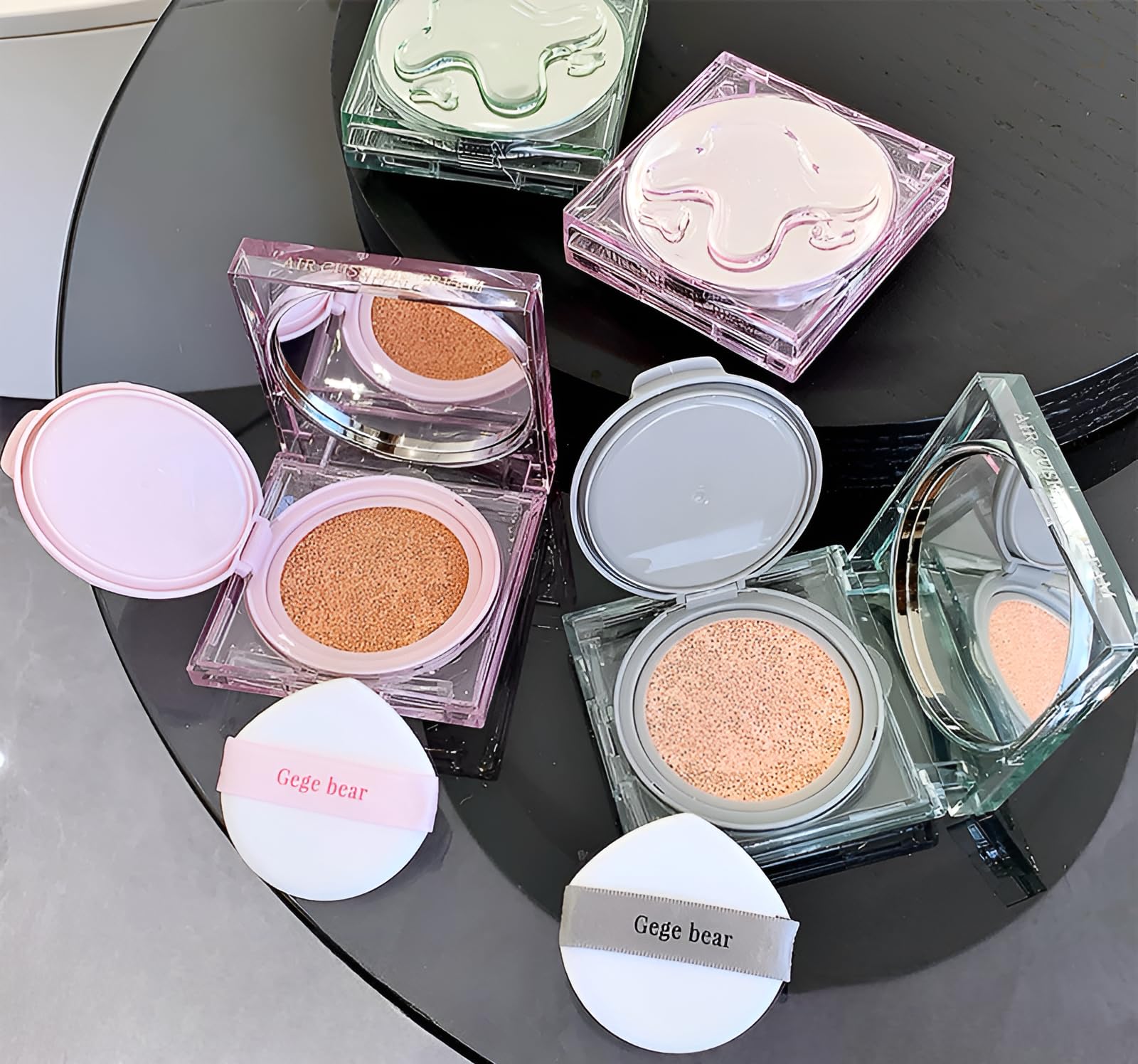 Gege Bear Rain And Dew Transparent Air Cushion Foundation | High Coverage | Natural Glow Face Makeup | Waterproof, Long Lasting & Non-Sticky Moisturizing Formula | Airbrush Flawless Super Stay | Life Forever Korean Style Mousse Foundation For Women (02#Natural Color, 13g)-picture-13