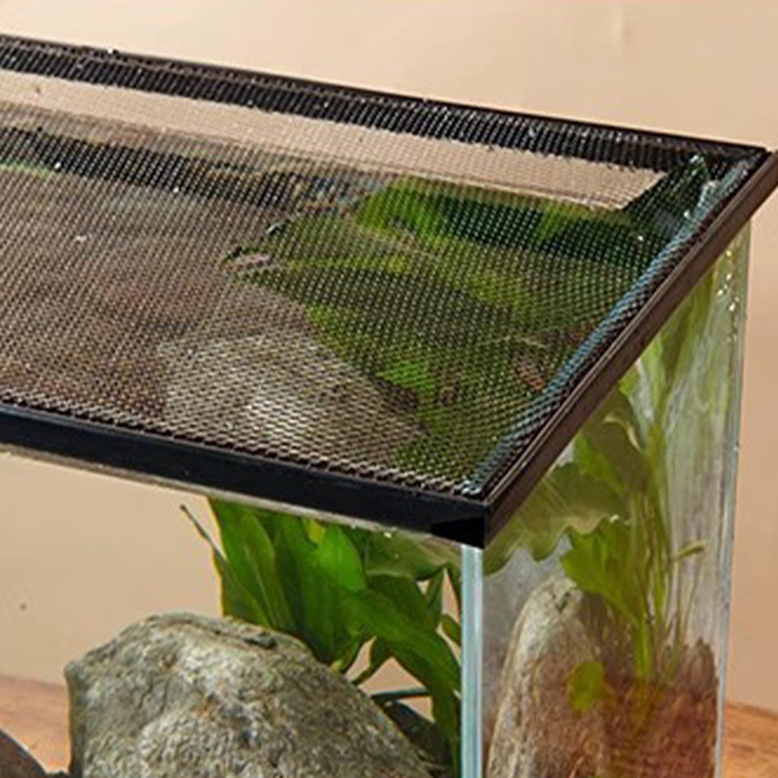 Fischtank Abdecknetz - 60x30cm / 80x40cm, Sicherer Haubenschirm | Transparentes Aquariennetz, Ausbruchschutz & Sprungstopp Present for Aquaristik Pflege Wartung Terrarium Langlebige Mesh-Abdeckung