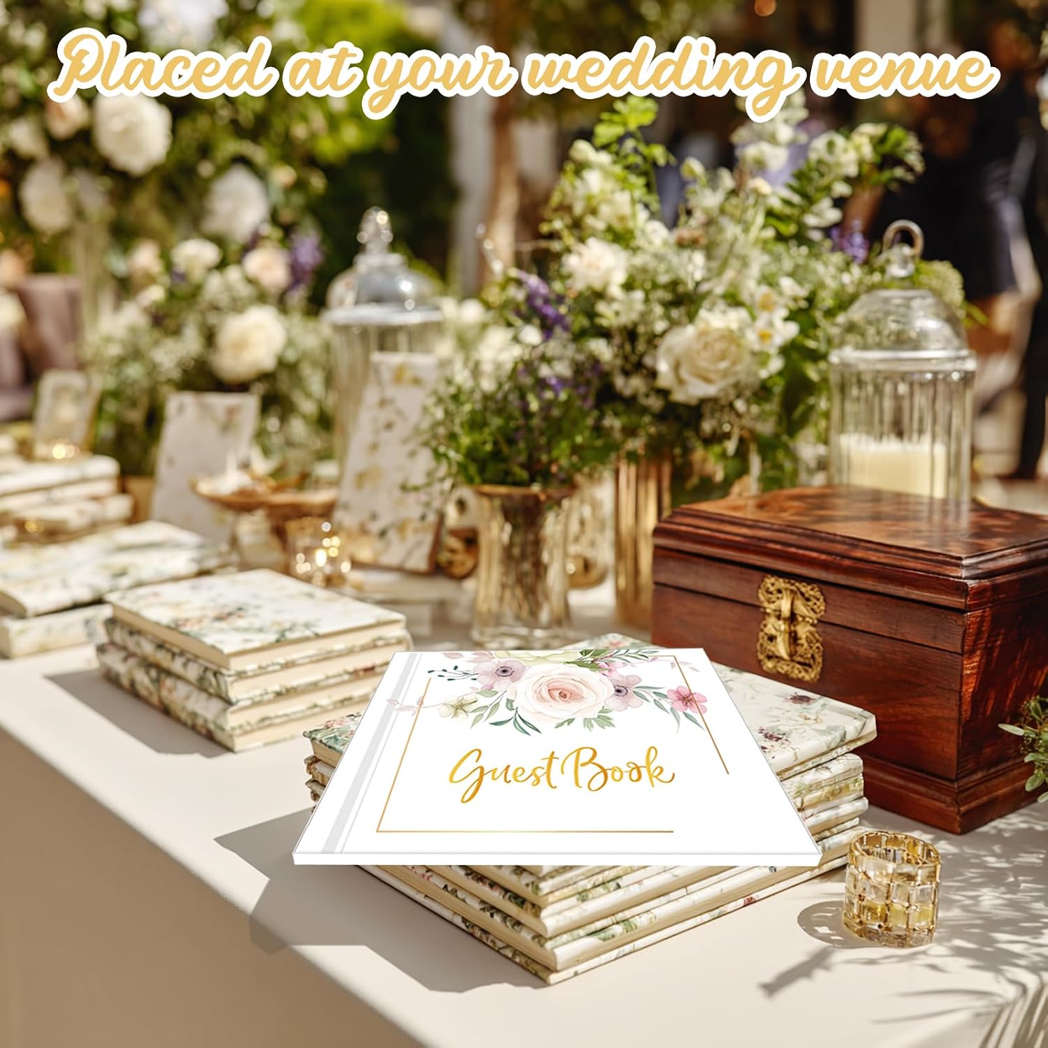 Joyeee Wedding Guest Book for Signing with Polaroid Photos - Alternative Guestbook for Wedding Reception, Baby Shower, Bridal Party - Wedding Sign in Book with 1 Pen & 4 Stickers & 120 Blank Pages image 5