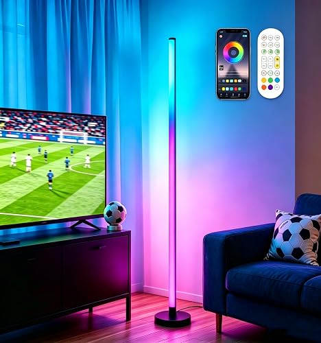 LED Floor Lamp,RGB Corner Lamp,Colour Changing Lamp with Remote & APP