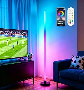 LED Floor Lamp,RGB Corner Lamp,Colour Changing Lamp with Remote & APP [Energy Class F]