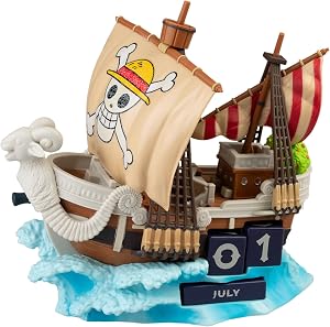 One Piece Going Merry Ship Figure – Anime Collectible Desk Calendar – One Piece Decor & Gifts for Anime Fans – Official Merchandise
