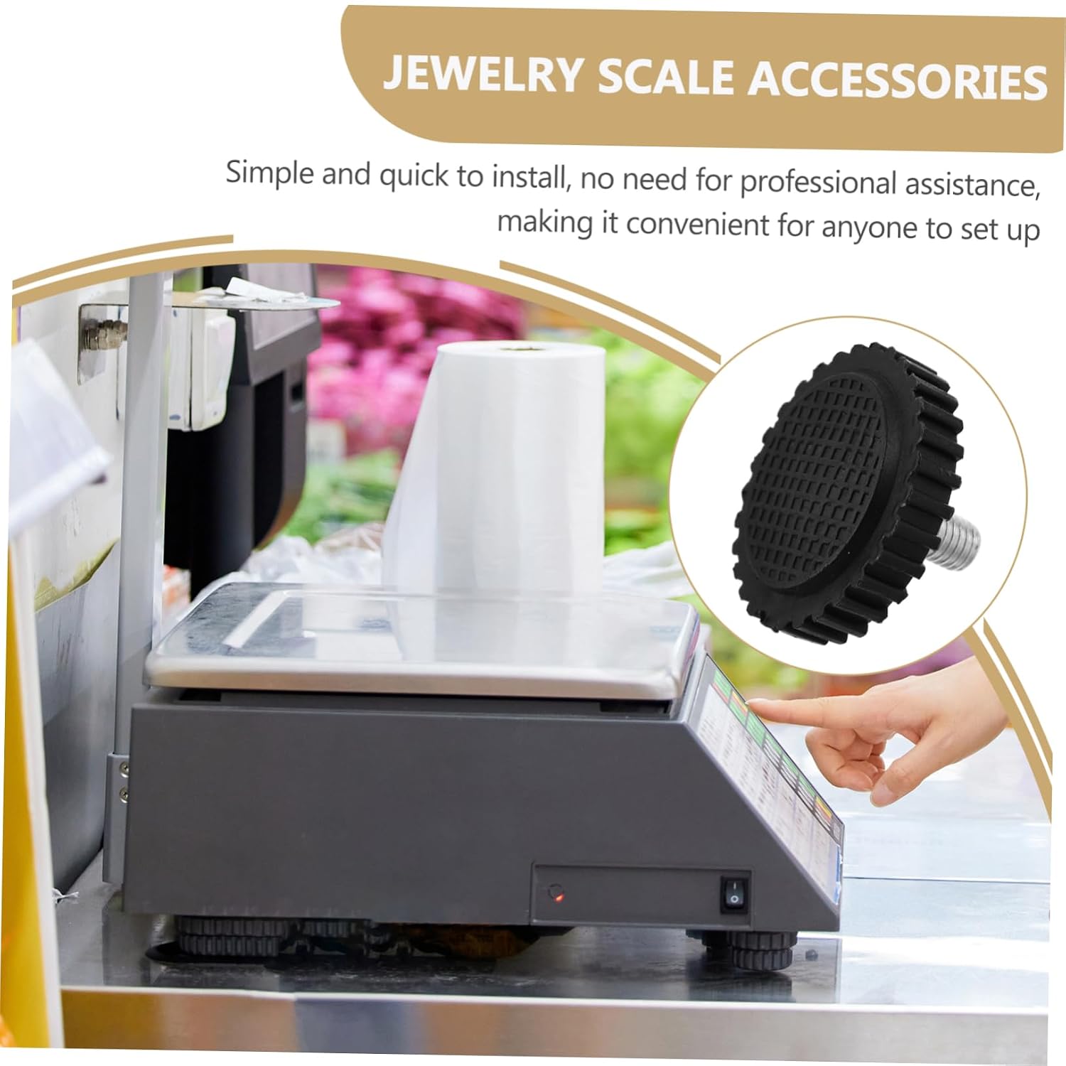 4pcs Rubber Feet for Digital Scale Replacement Easy Install Non- Bumpers for Kitchen Food Scales Fit for Models Support for Accurate Weighing