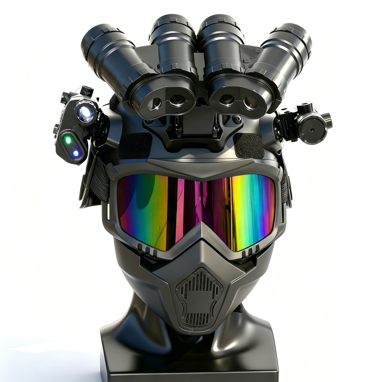 Kids Tactical Helmet and Mask Set with 4-Eye Night Vision Dummy Model Kit