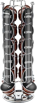 Restaurantware Restpresso 5.5 x 13 Inch Coffee Capsule Holder 1 Durable Pod Carousel - Holds 24 Dolce Gusto Pods 360-Degree Rotatable Iron Espresso Pod Organizer Pods Not Included