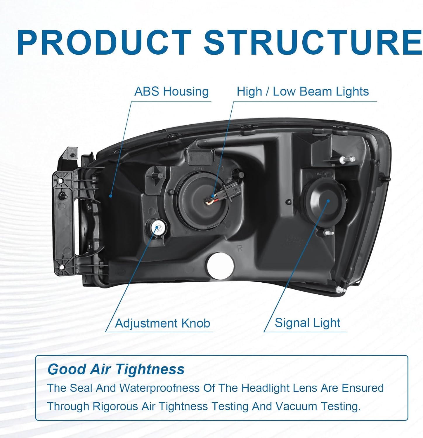 Headlights for 2007-2013 Chevy Tahoe Avalanche Suburban 1500 2500 Black Housing Amber Reflector 2PC Front Right Left Lights Headlamps