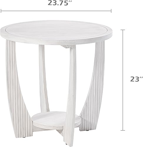 Miniatura 2 de COZAYH Mesa auxiliar rústica de granja con estante de almacenamiento, mesa auxiliar francesa para familia, comedor o sala de estar, espacios