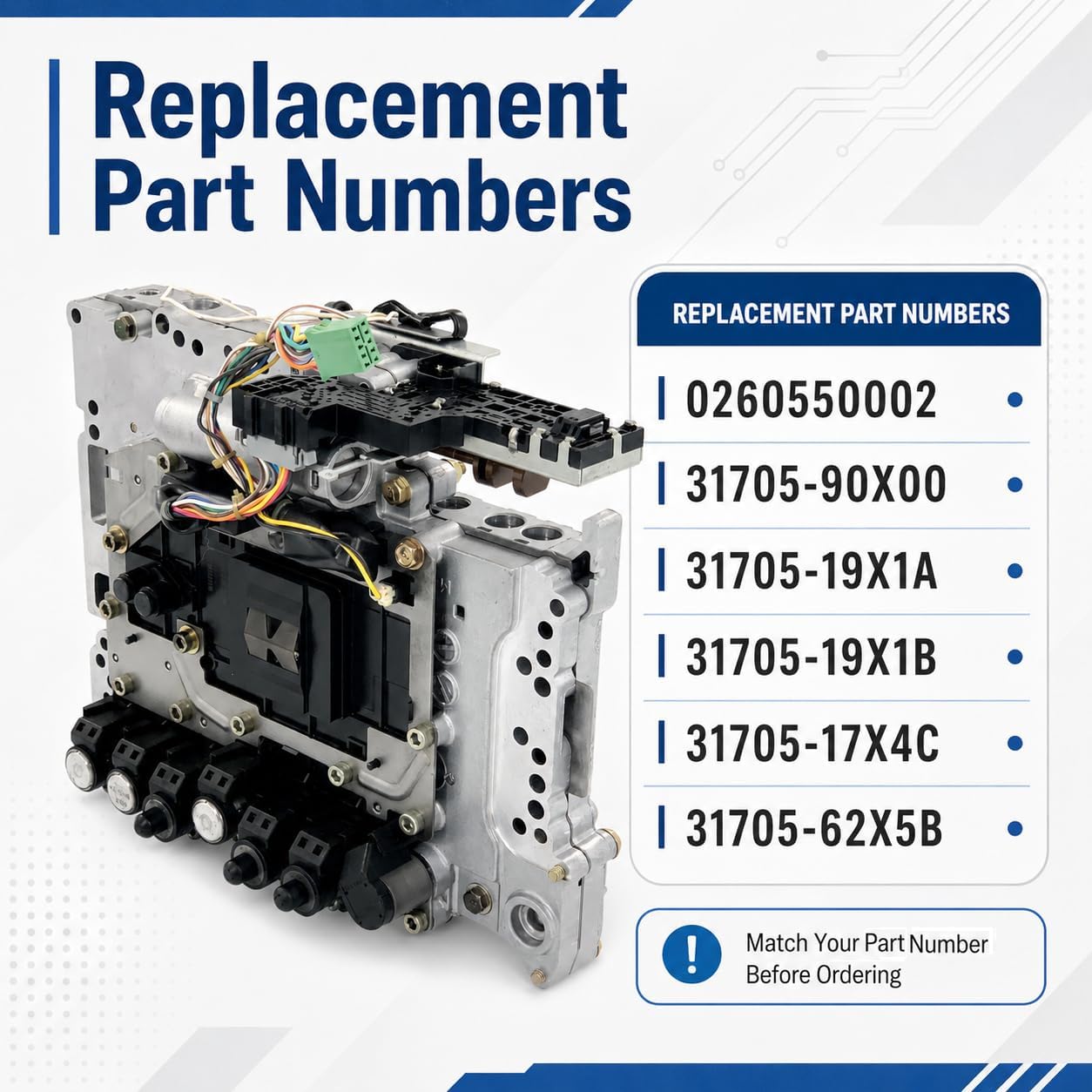 RE5R05A Transmission Valve Body w/TCM Compatible with Nissan Armada Frontier Pathfinder Titan Xterra 350Z & Infiniti G35 G37 FX35 FX45 M35 QX56 2000-2011, Replace 0260550002 31705-90X00
