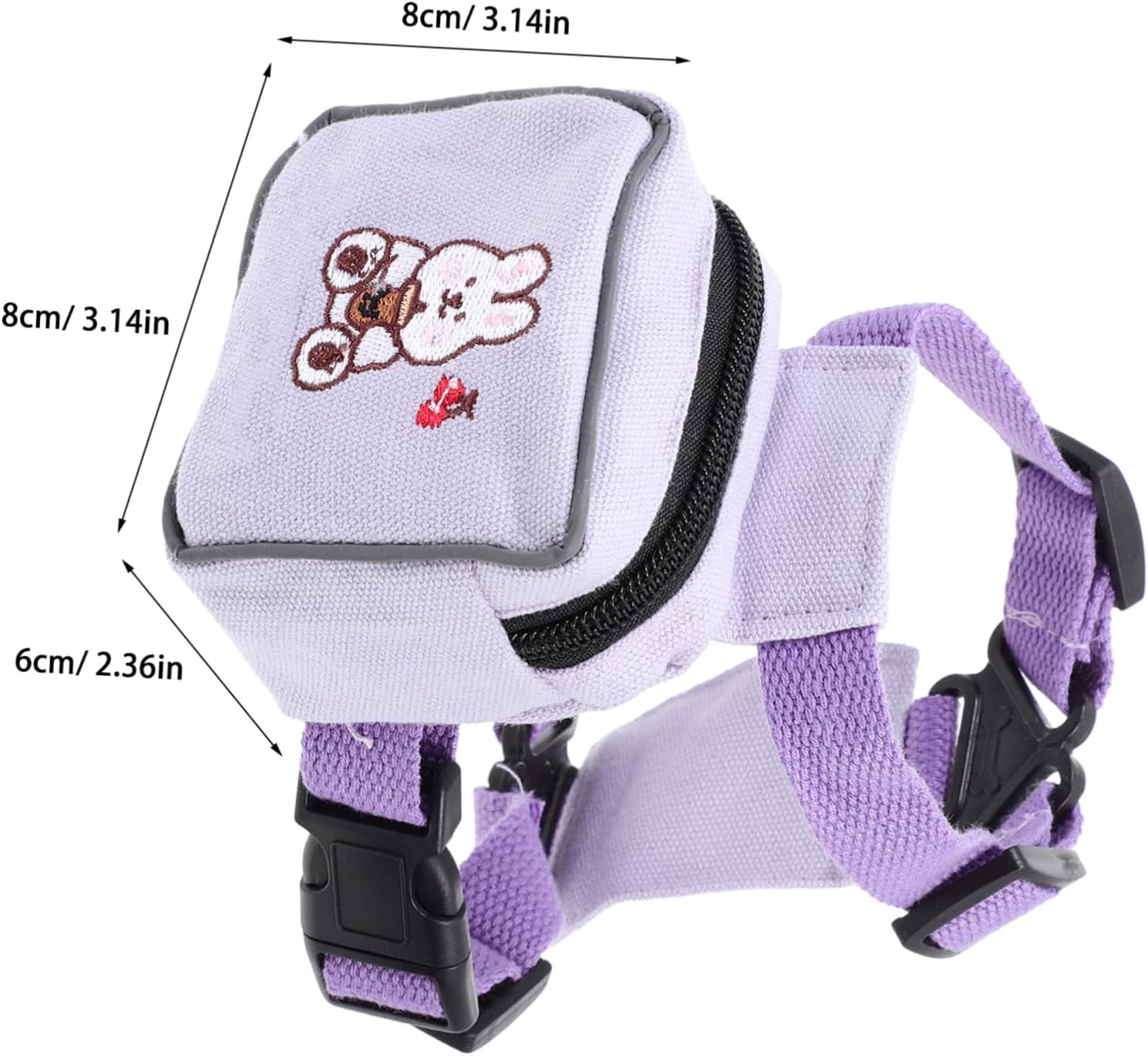SEWACC Kitten Backpack Harness with Leash Purple Polyester Vest Harness S for Small Cats 3-7 Lbs for Pet Cats and Puppies