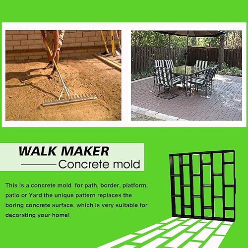 Vista 8 de CJGQ - Moldes reutilizables para camino de concreto tamaño extra grande, pavimentado de peldaños Big square