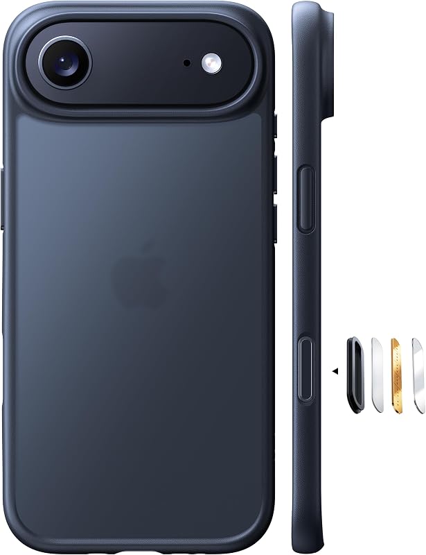 TORRAS Guardian für iPhone Air Hülle [TOP Militärschutz] mit Kameraknopf Samtweiche Haptik Matt Transluzente Rückseite Schutzhülle Stoßfest Kratzfest Case für iPhone 17 Air Hülle Schwarz