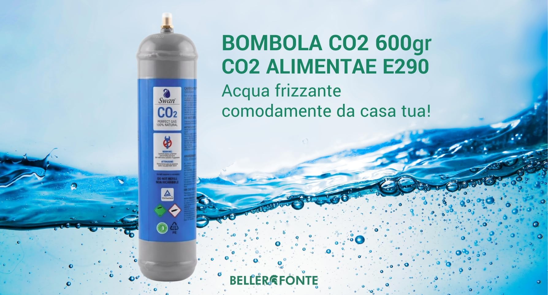Bombona CO2 para gasificador, 600 g, desechable, casquillo M11 x 1 para dispensadores – Gasificadores de agua con gas, recipiente de acero 8 bombonas