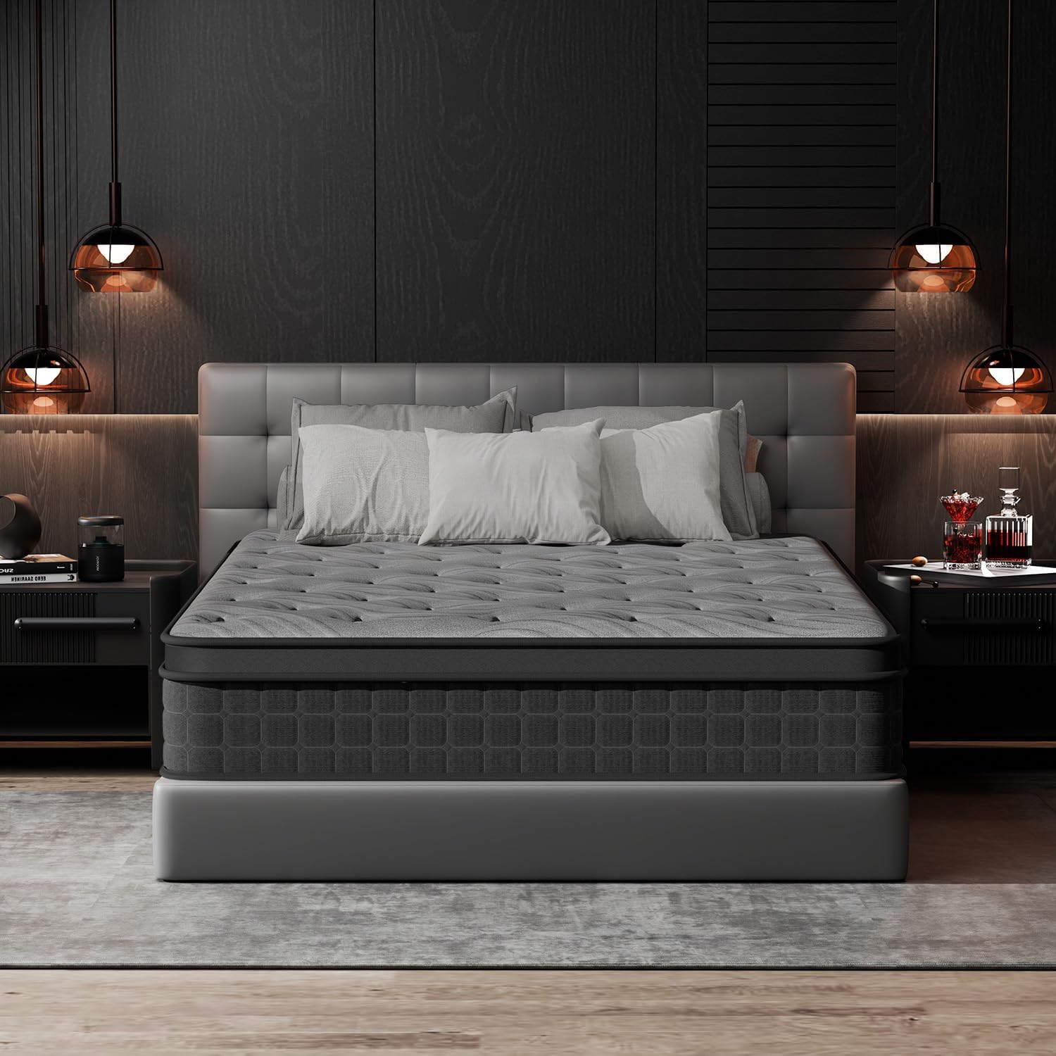 12 Inch Full Firm Hybrid Mattress, Cooling Gel Memory Foam & Pocket Coils, Motion Isolation, Reinforced Edge Support, Fiberglass-Free, CertiPUR-US Certified, Bed in a Box