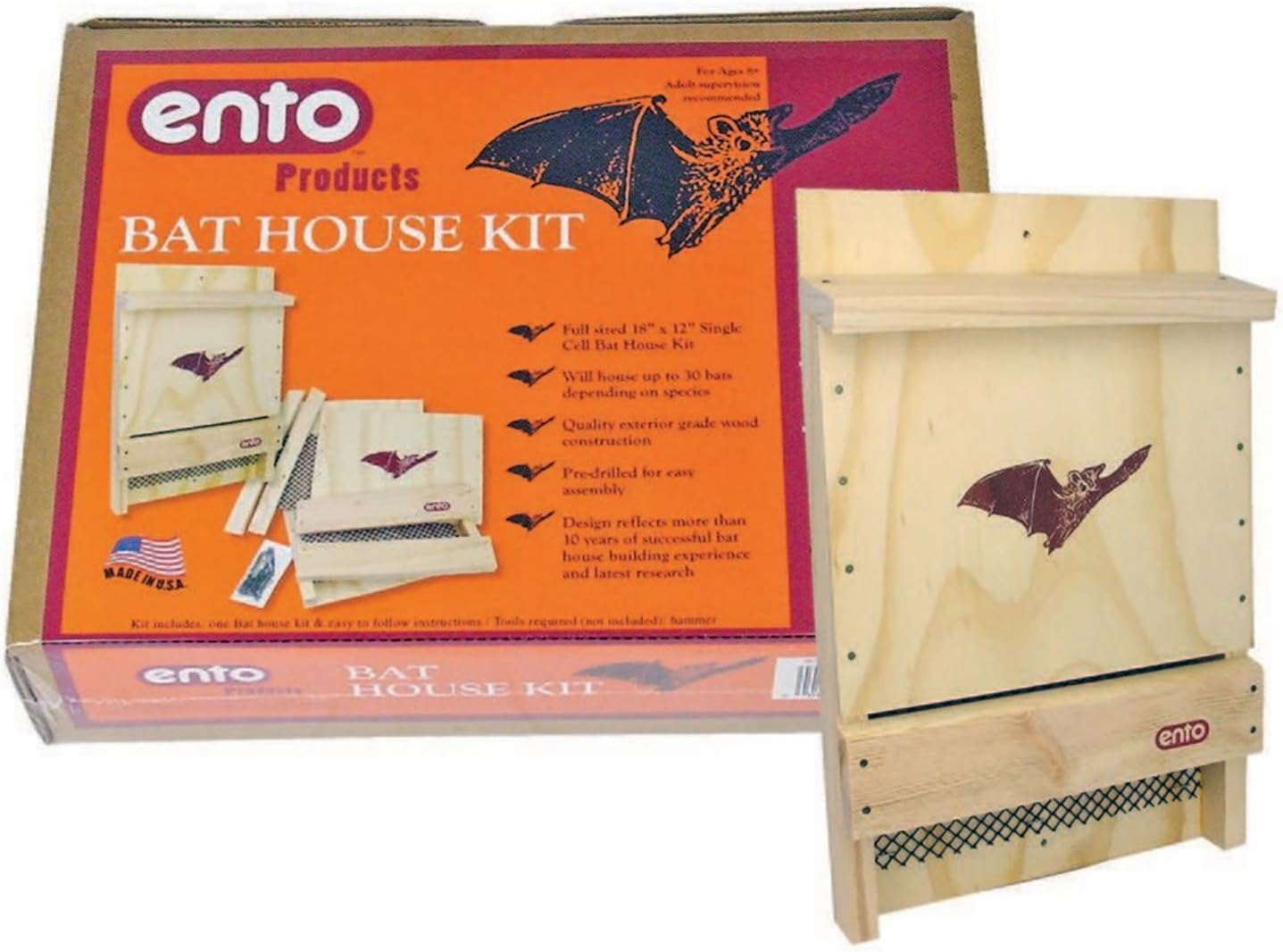 Ento Wood Bat House Kit - Houses up to 30 Bats