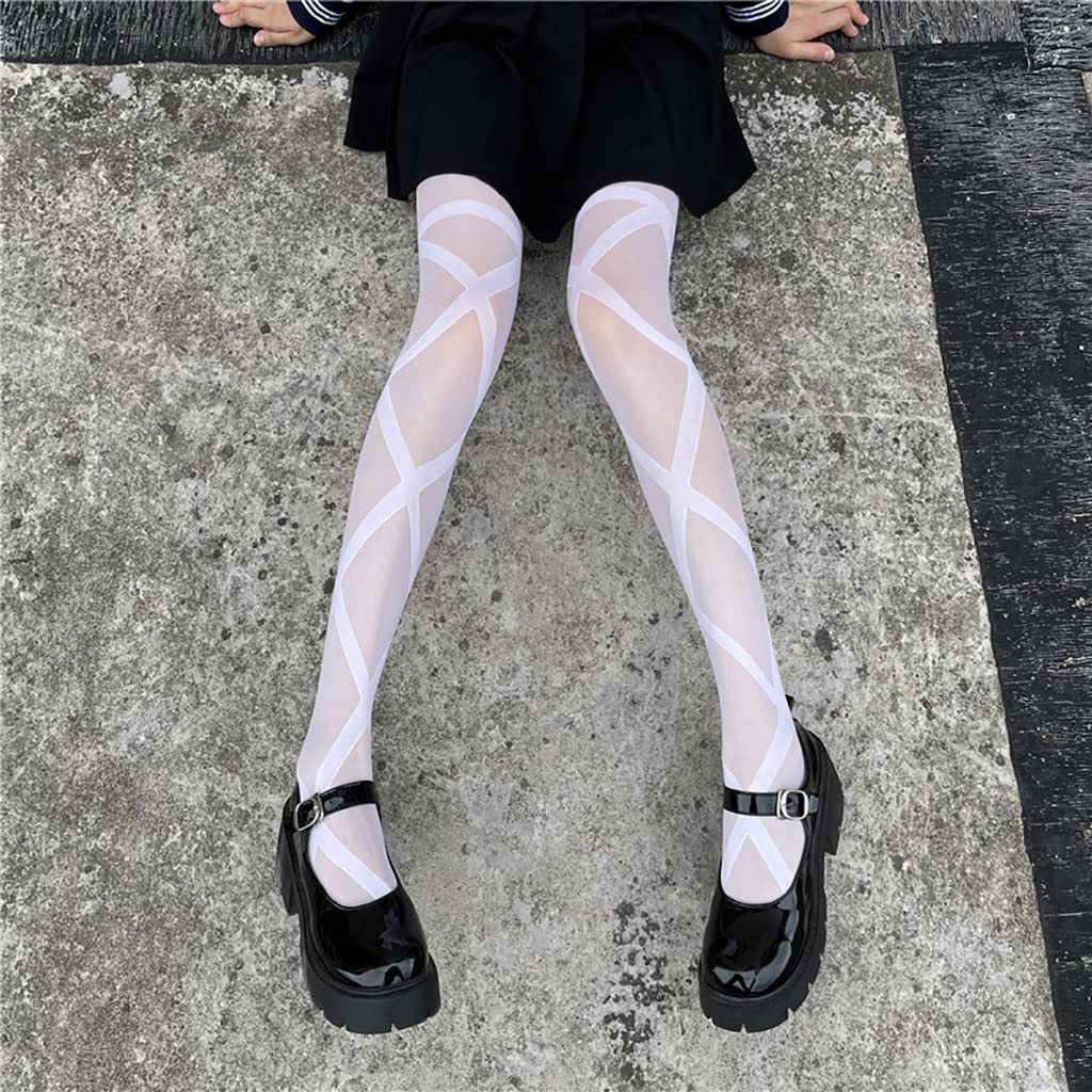 2 Pares de Medias de Las Mujeres Pantimedias, Medias Sexy de Correas de Correas Cruzadas, Calcetines Delgados ultrafinos Delgados de un tamaño