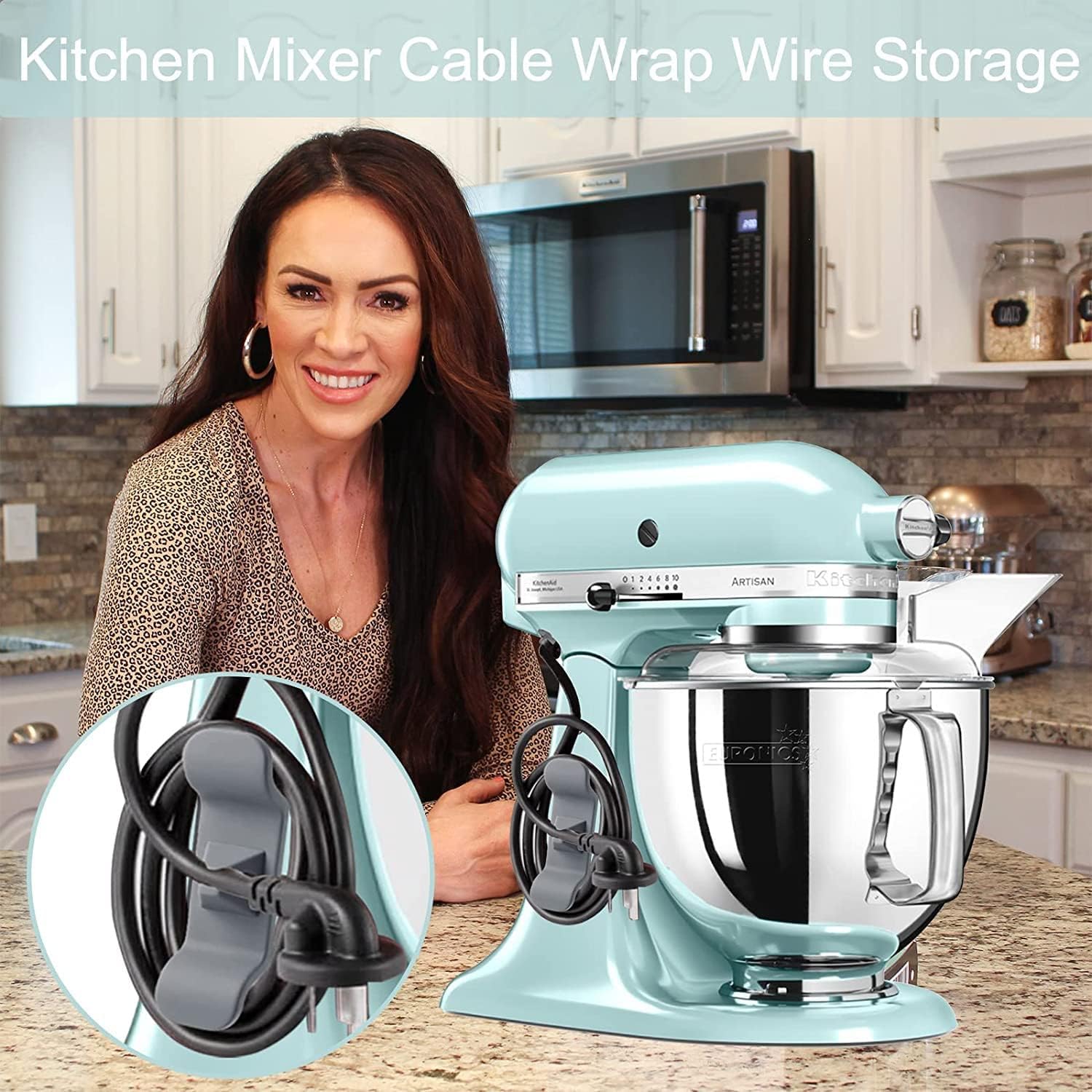 9 Pack Kitchen Appliance Cord Winder, Silicone Wrap Cord Organiser That