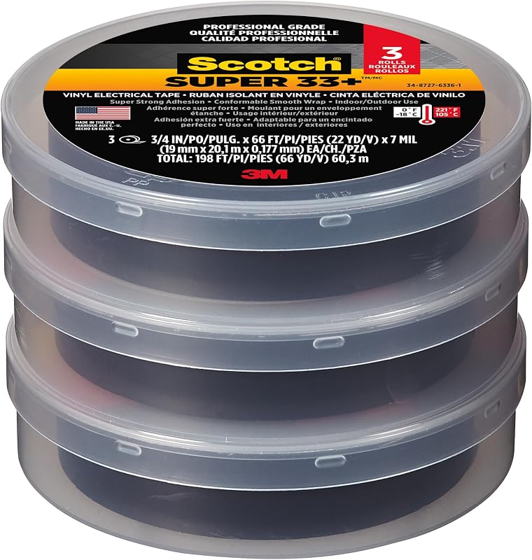 Scotch 3/4 W x 66 ft. L Black Vinyl Electrical Tape
