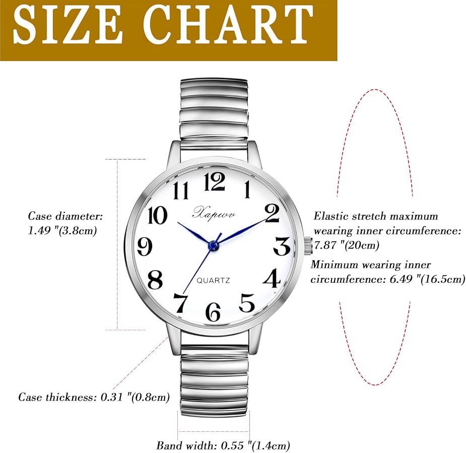 Montre Femme Bracelet Extensible Acier Inoxydable - Cadran Rond Simple Et Élégant